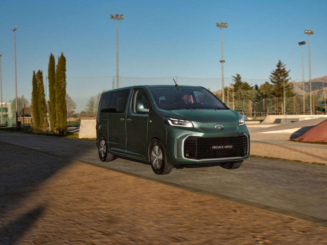 Toyota’s Verso Electric parked in an urban environment 